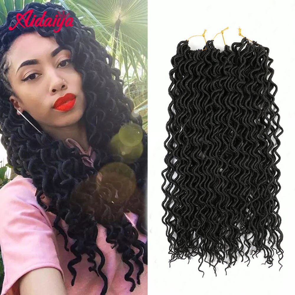 Aidaiya 18 Deep Faux Locs ũ  ߰  Ÿ Dreadlocks Extension 24 Roots Curly Crochet Braids  Locs Braiding Hair
